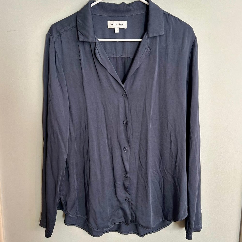 Bella Dahl Button-Up Silky Blouse, Size L
